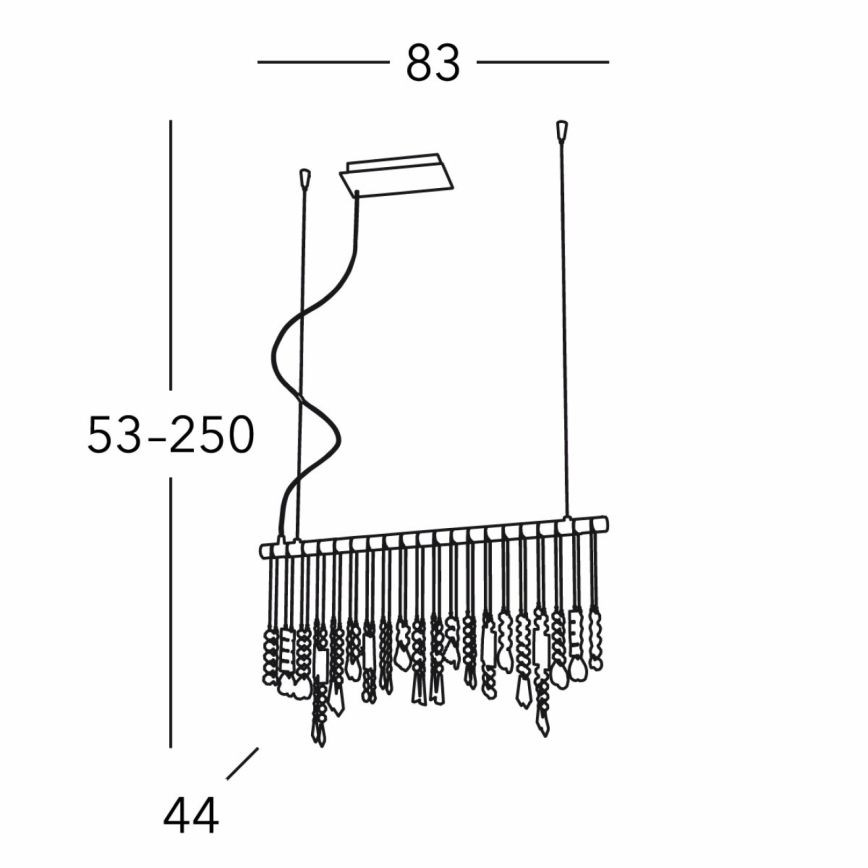 Kolarz 104.85.5 - Kristāla lustra ar auklu STRETTA 5xG9/40W/230V spīdīgi hromēts