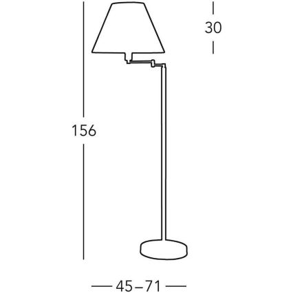 Kolarz 264.41.4 - Grīdas lampa HILTON 1xE27/60W/230V