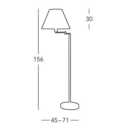 Kolarz 264.41.6 - Grīdas lampa HILTON 1xE27/60W/230V