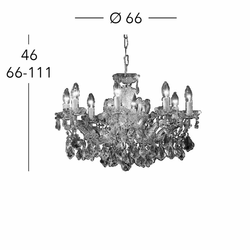 Kolarz 3149.88.3.KoT - Kristāla lustra ar ķēdi MARIA LOUISE 8xE14/40W/230V 24K zelta