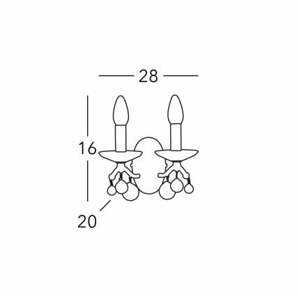 Kolarz 3234.62.3.KoT - Kristāla sienas lampa CARMEN 2xE14/60W/230V 24K zelta pārklājums
