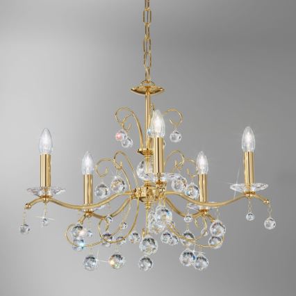 Kolarz 3234.85.3.KoT - Kristāla lustra ar ķēdi CARMEN 5xE14/60W/230V 24K zelta