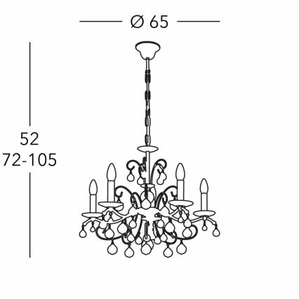 Kolarz 3234.85.3.KoT - Kristāla lustra ar ķēdi CARMEN 5xE14/60W/230V 24K zelta
