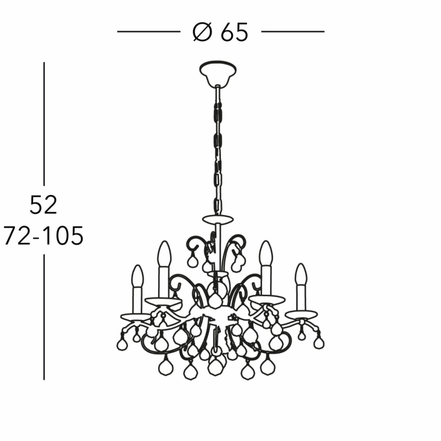 Kolarz 3234.85.3.KoT - Kristāla lustra ar ķēdi CARMEN 5xE14/60W/230V 24K zelta