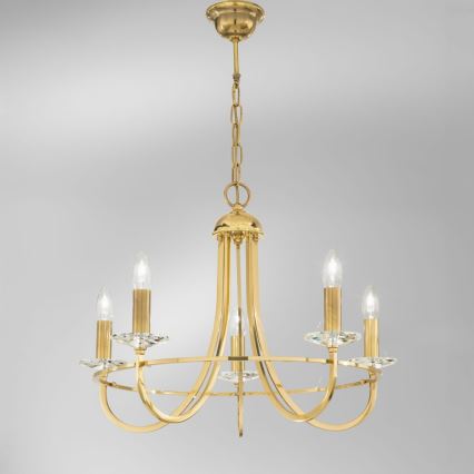Kolarz 330.85.8C - Kristāla lustra ar ķēdi IMPERIAL 5xE14/60W/230V zelta