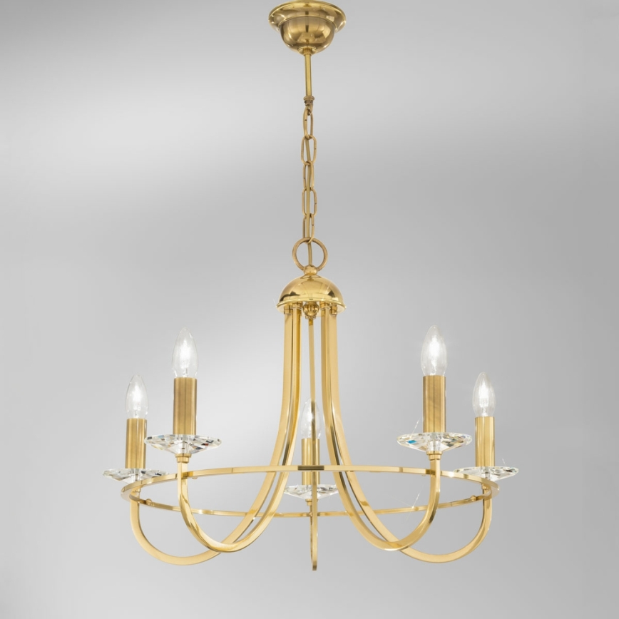 Kolarz 330.85.8C - Kristāla lustra ar ķēdi IMPERIAL 5xE14/60W/230V zelta