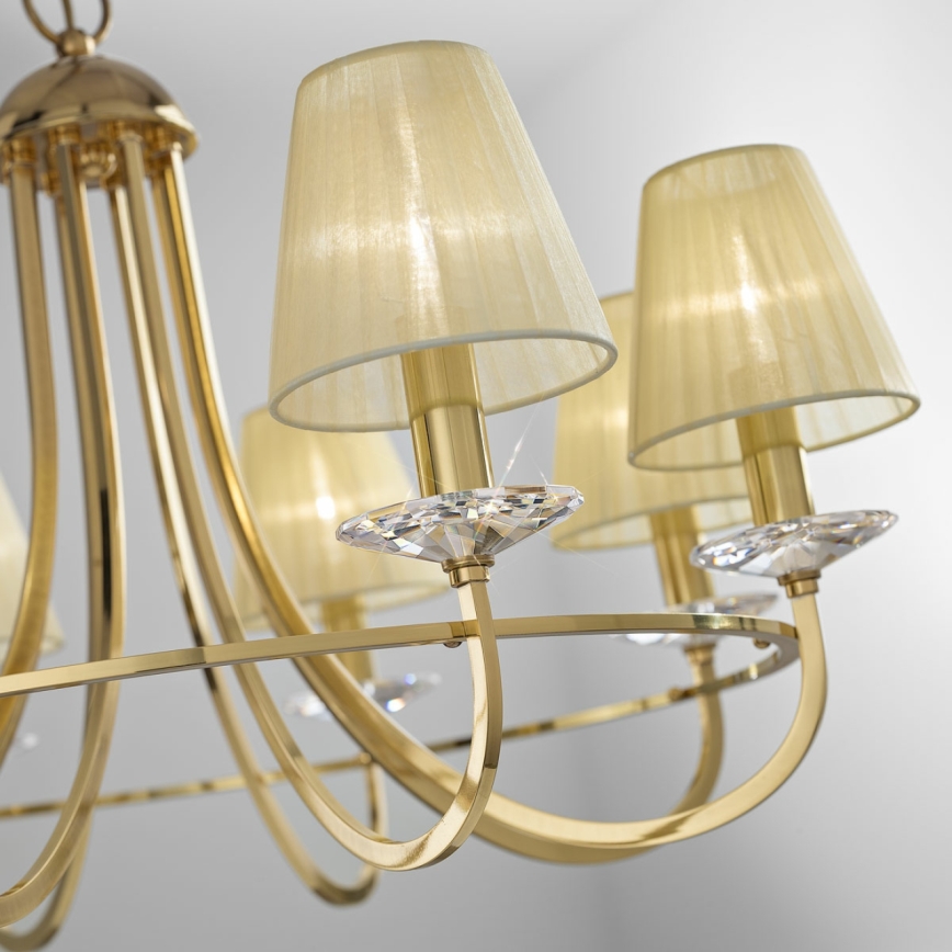 Kolarz 330.85.8C - Kristāla lustra ar ķēdi IMPERIAL 5xE14/60W/230V zelta
