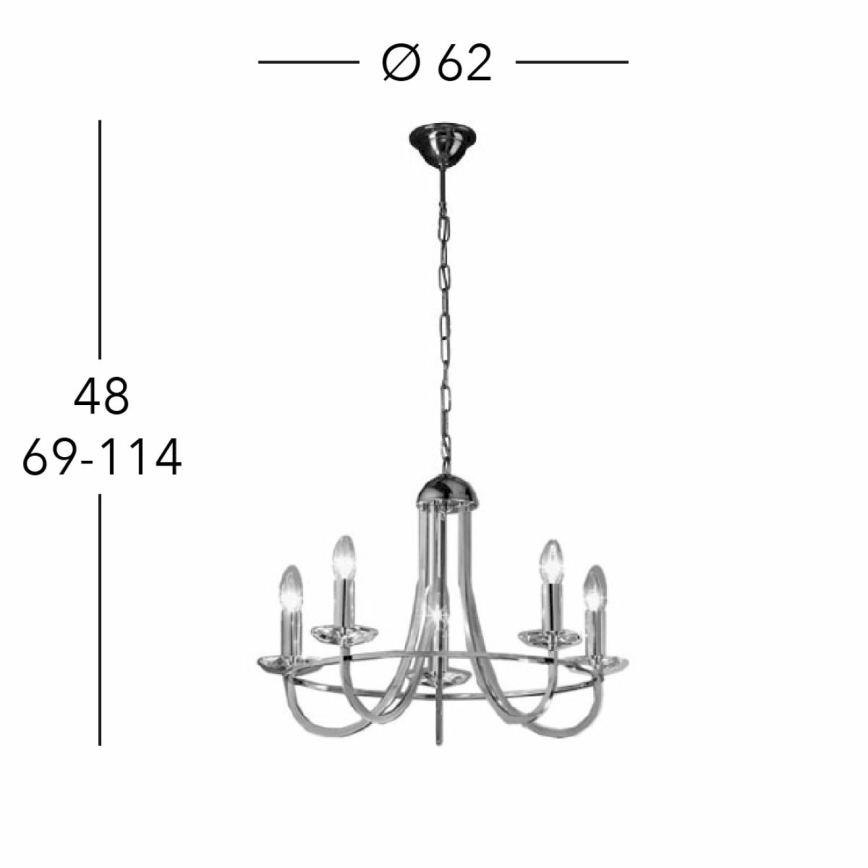 Kolarz 330.85.8C - Kristāla lustra ar ķēdi IMPERIAL 5xE14/60W/230V zelta