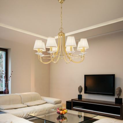 Kolarz 330.88.8C - Kristāla lustra ar ķēdi IMPERIAL 8xE14/60W/230V zelta