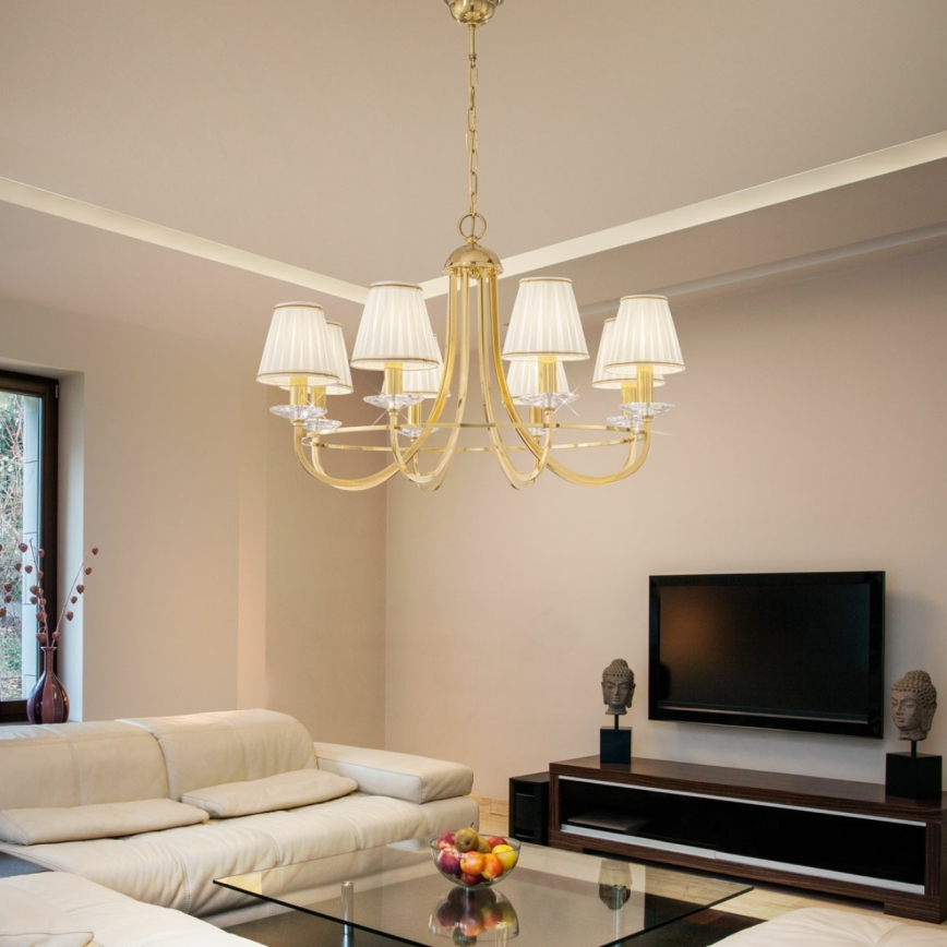 Kolarz 330.88.8C - Kristāla lustra ar ķēdi IMPERIAL 8xE14/60W/230V zelta