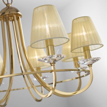 Kolarz 330.88.8C - Kristāla lustra ar ķēdi IMPERIAL 8xE14/60W/230V zelta