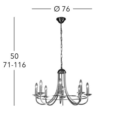 Kolarz 330.88.8C - Kristāla lustra ar ķēdi IMPERIAL 8xE14/60W/230V zelta