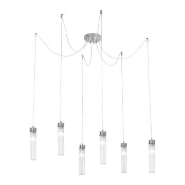 Kolarz 6009.30650 - Lustra ar auklu RAGGIO 6xE14/25W/230V zirneklis sudraba