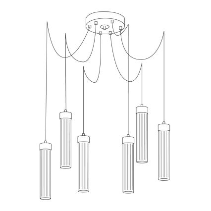 Kolarz 6009.30650 - Lustra ar auklu RAGGIO 6xE14/25W/230V zirneklis sudraba