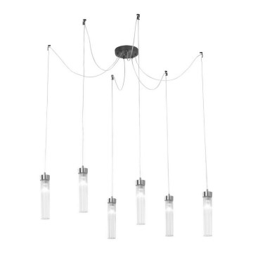 Kolarz 6009.30660 - Lustra ar auklu RAGGIO 6xE14/25W/230V zirneklis matēts hroms