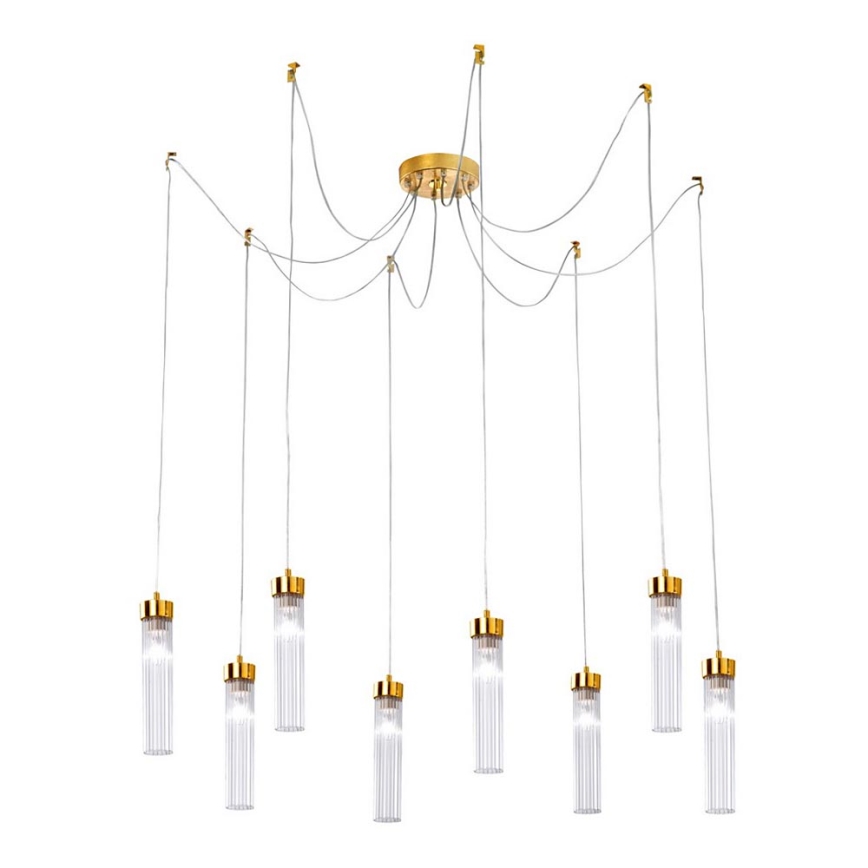 Kolarz 6009.30830 - Lustra ar auklu RAGGIO 8xE14/25W/230V zirneklis 24K zelta