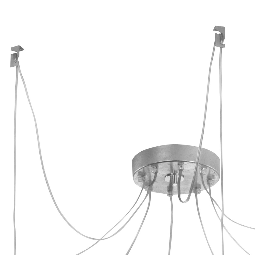 Kolarz 6009.30850 - Lustra ar auklu RAGGIO 8xE14/25W/230V zirneklis sudraba