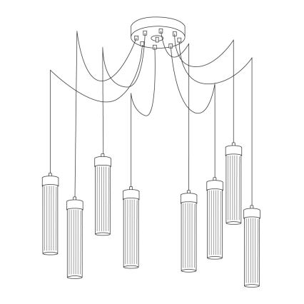 Kolarz 6009.30850 - Lustra ar auklu RAGGIO 8xE14/25W/230V zirneklis sudraba