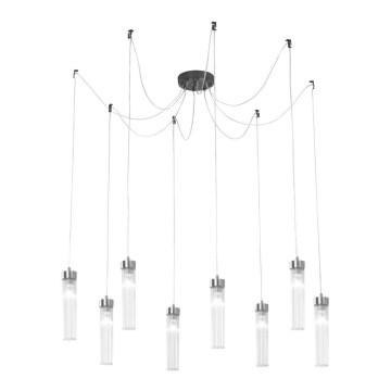 Kolarz 6009.30860 - Lustra ar auklu RAGGIO 8xE14/25W/230V zirneklis matēts hroms