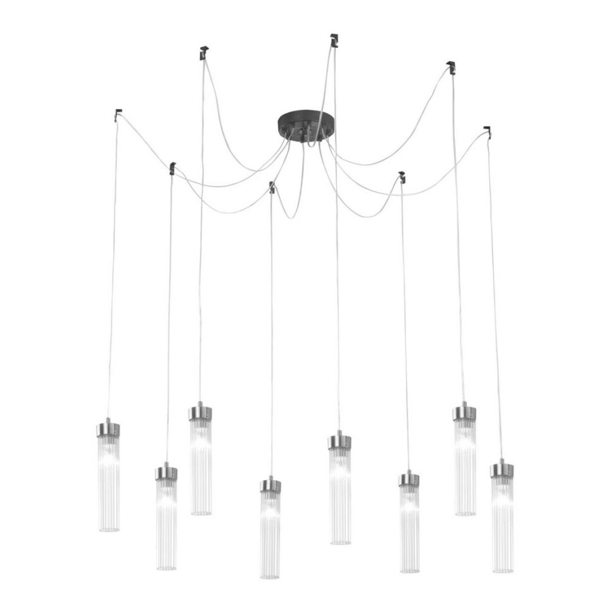 Kolarz 6009.30860 - Lustra ar auklu RAGGIO 8xE14/25W/230V zirneklis matēts hroms