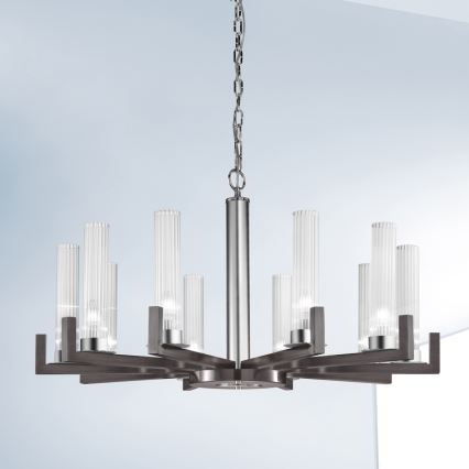 Kolarz 6009.81060 - Lustra ar ķēdi RAGGIO 10xE14/25W/230V matēta hroma