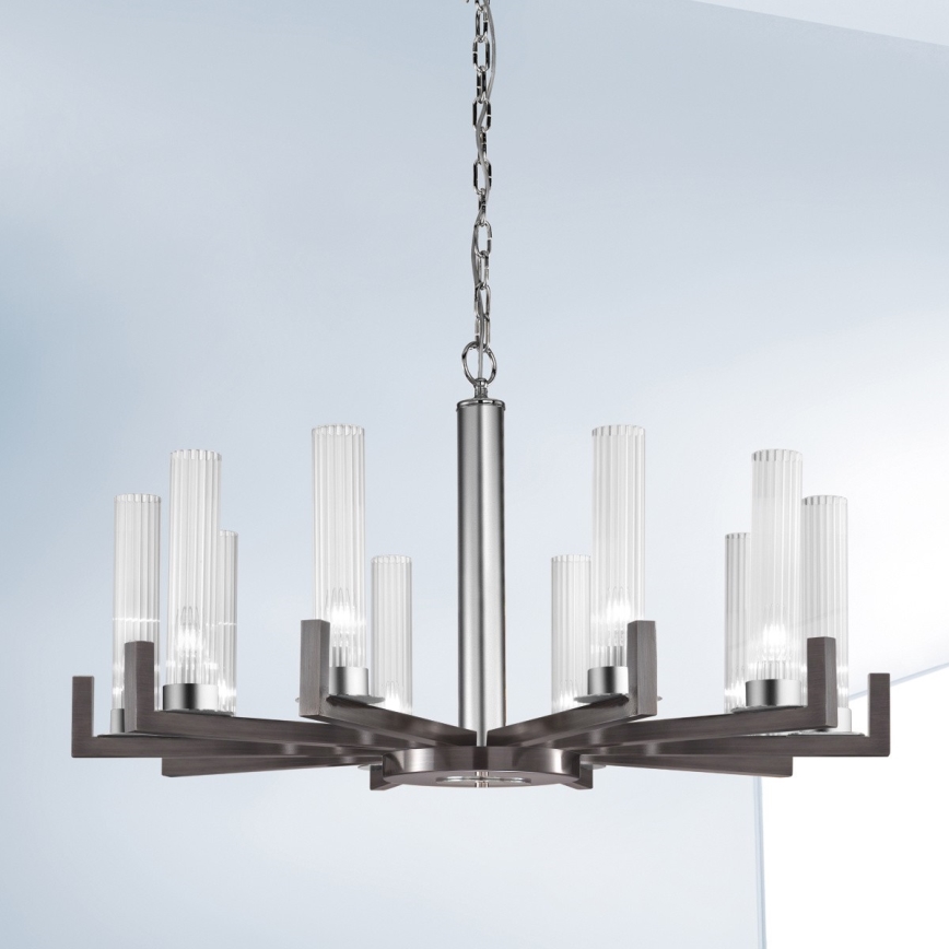 Kolarz 6009.81060 - Lustra ar ķēdi RAGGIO 10xE14/25W/230V matēta hroma