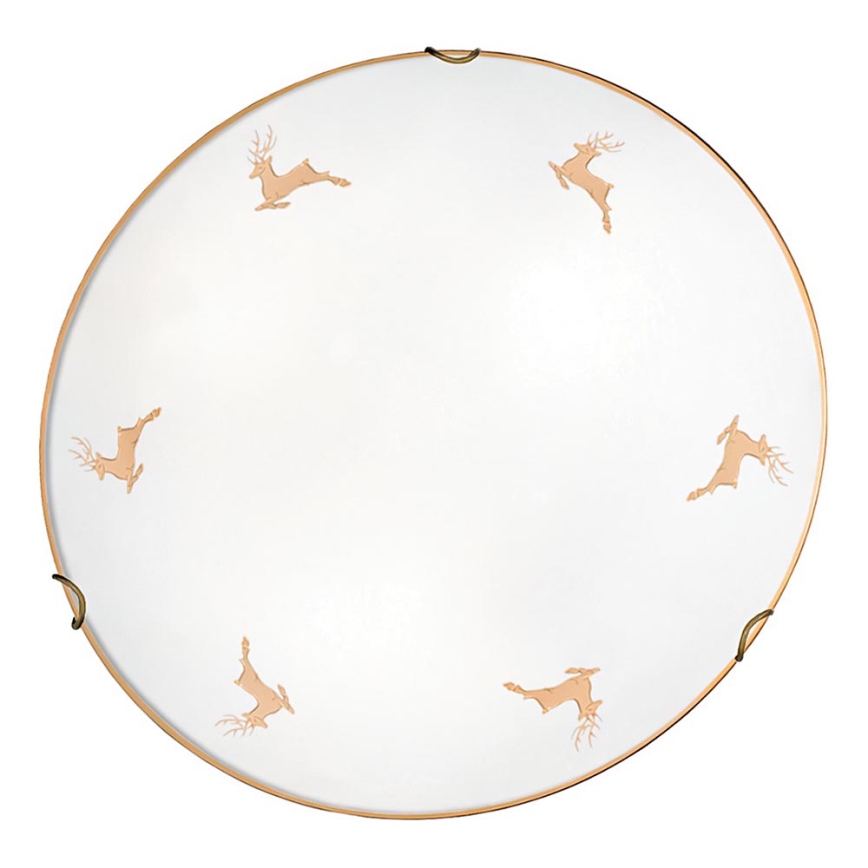 Kolarz 731.12.4.150 - Elegants sienas gaismeklis NONNA 2xE27/60W/230V Ø 40 cm ar brieža motīvu, rožu zelta apdare