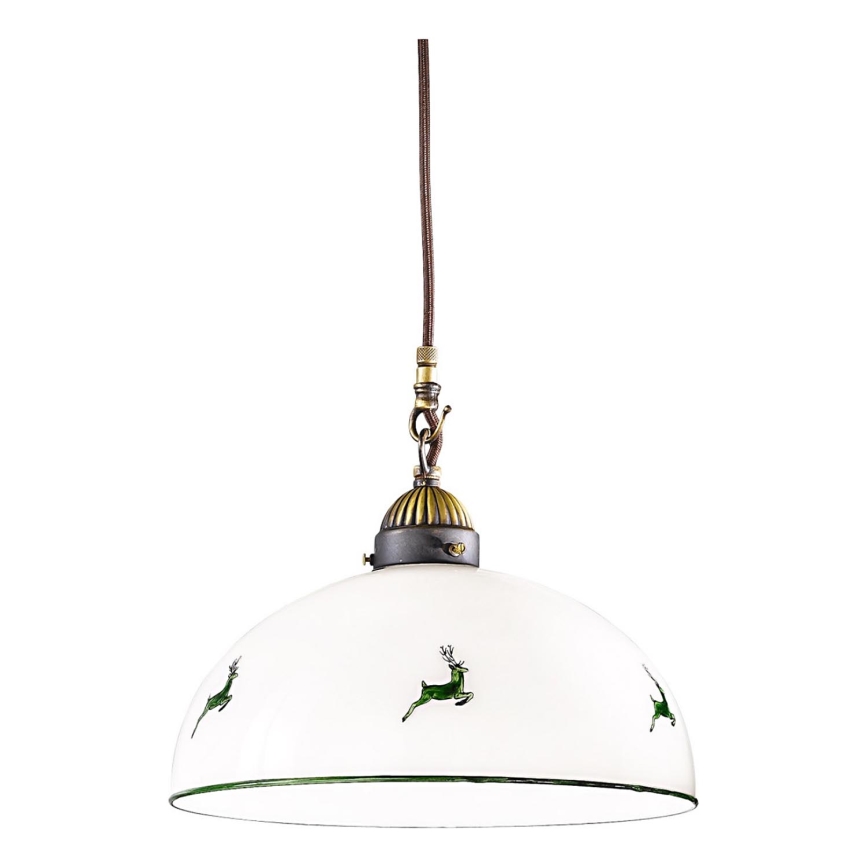 Kolarz 731.30.101 - Lustra ar auklu NONNA 1xE27/75W/230V d. 30 cm briedis zaļa