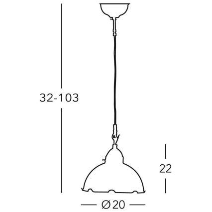 Kolarz 731.30.53 - Lustra ar auklu NONNA 1xE27/75W/230V