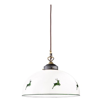 Kolarz 731.32.102 - Lustra ar auklu NONNA 1xE27/75W/230V d. 36 cm briedis zaļa
