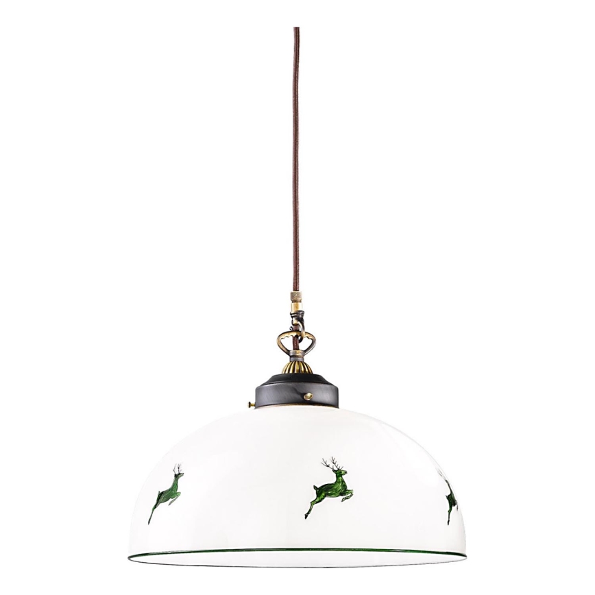 Kolarz 731.32.102 - Lustra ar auklu NONNA 1xE27/75W/230V d. 36 cm briedis zaļa