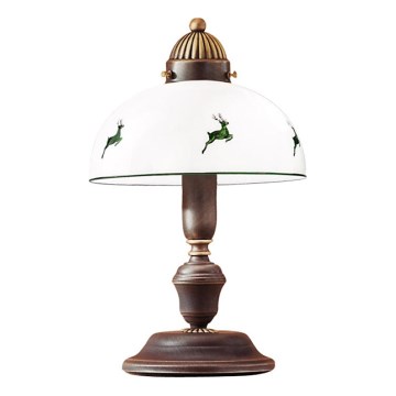 Kolarz 731.73.100 - Galda lampa NONNA 1xE27/75W/230V brūna/briedis zaļa