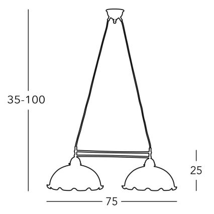 Kolarz 731.82.26 - Lustra ar auklu NONNA 2xE27/75W/230V, zaļa