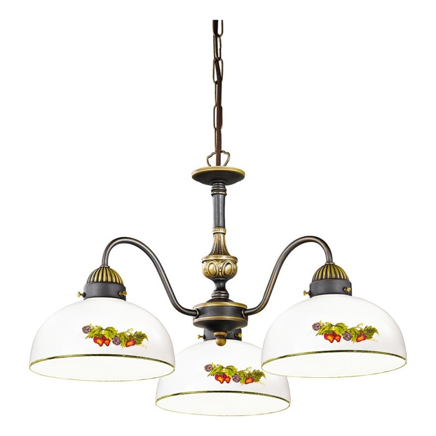Kolarz 731.83.121 - Lustra ar ķēdi NONNA 3xE27/75W/230V vīnogas/zemenes
