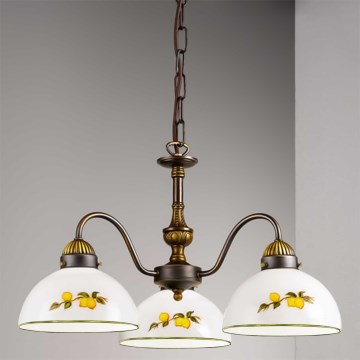 Kolarz 731.83.126 - Lustra ar ķēdi NONNA 3xE27/75W/230V citroni