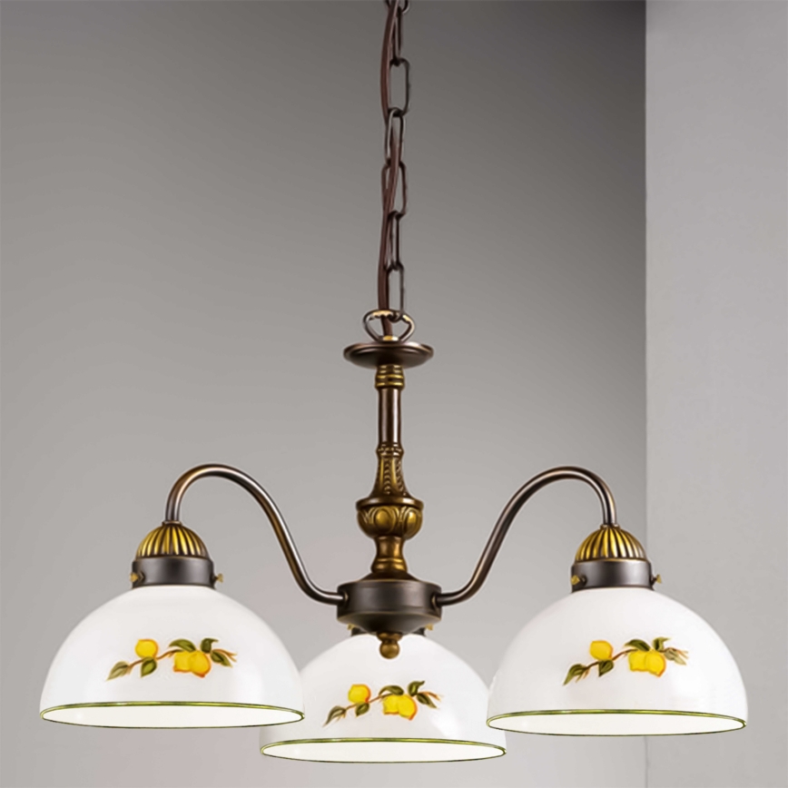 Kolarz 731.83.126 - Lustra ar ķēdi NONNA 3xE27/75W/230V citroni