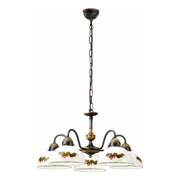Kolarz 731.85.121 - Lustra ar ķēdi NONNA 5xE27/75W/230V vīnogas/zemenes