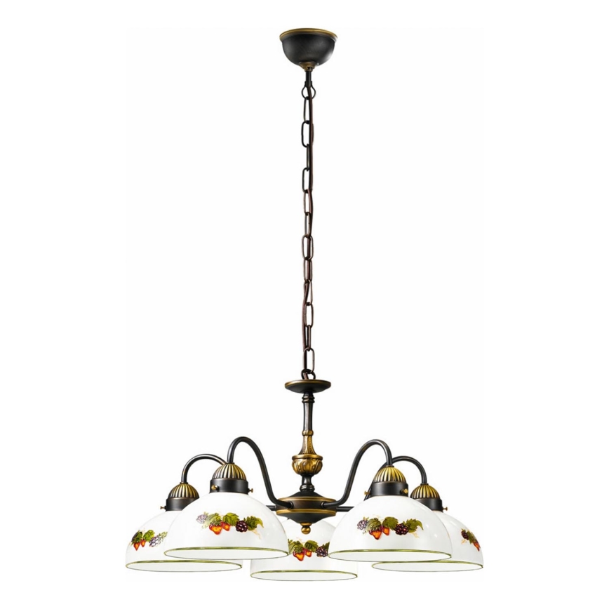 Kolarz 731.85.121 - Lustra ar ķēdi NONNA 5xE27/75W/230V vīnogas/zemenes