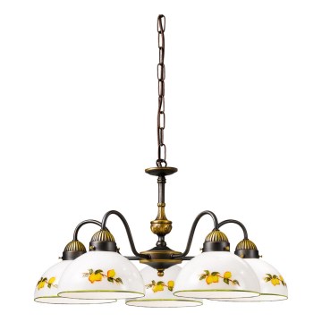 Kolarz 731.85.126 - Lustra ar ķēdi NONNA 5xE27/75W/230V citroni