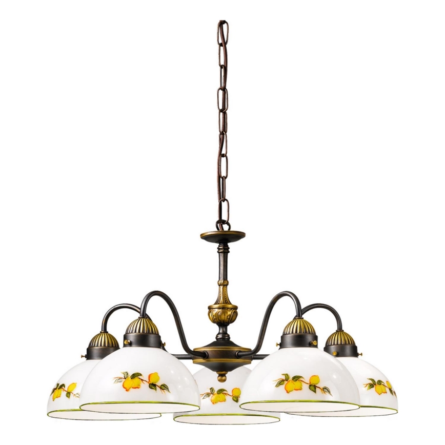 Kolarz 731.85.126 - Lustra ar ķēdi NONNA 5xE27/75W/230V citroni
