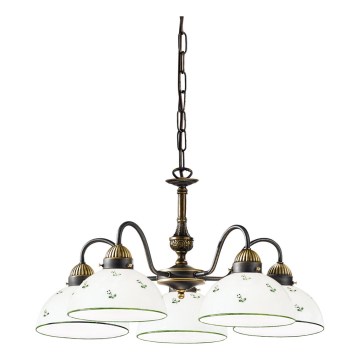 Kolarz 731.85.20 - Lustra ar ķēdi NONNA 5xE27/75W/230V zaļa