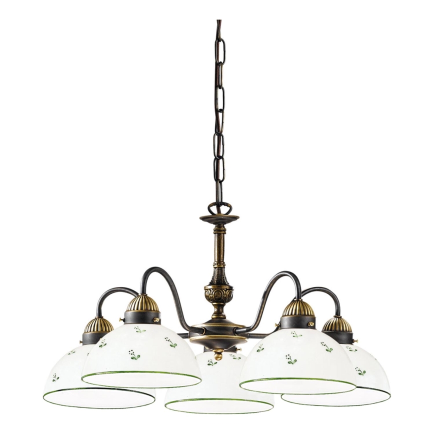 Kolarz 731.85.20 - Lustra ar ķēdi NONNA 5xE27/75W/230V zaļa