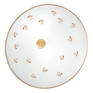 Kolarz 731.U12.4.160 - Sienas gaismeklis NONNA 2xE14/60W/230V Ø 32 cm, ziedu raksts, rožu zelts