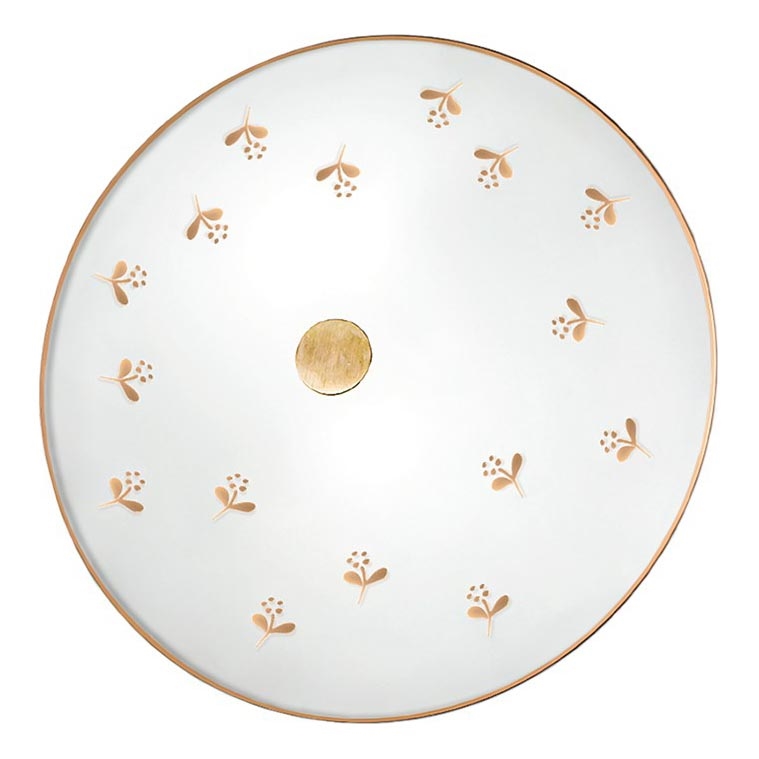 Kolarz 731.U12.4.160 - Sienas gaismeklis NONNA 2xE14/60W/230V Ø 32 cm, ziedu raksts, rožu zelts