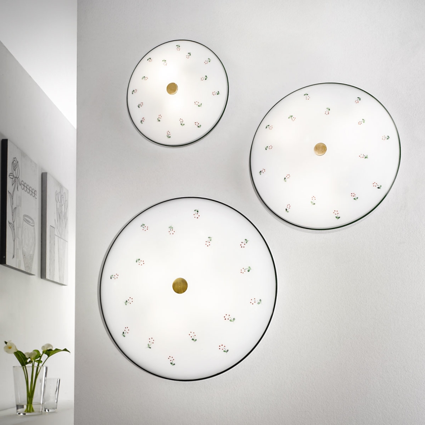 Kolarz 731.U12.4.70 - Griestu gaismeklis NONNA 2xE14/60W/230V Ø 32 cm zaļš/misiņš