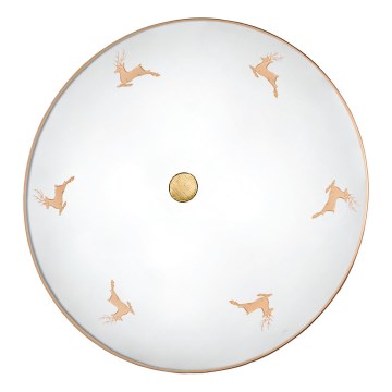 Kolarz 731.U14.4.150 - Sienas gaismeklis NONNA 4xE27/60W/230V Ø 54 cm, rozā zelta ar briežu motīvu