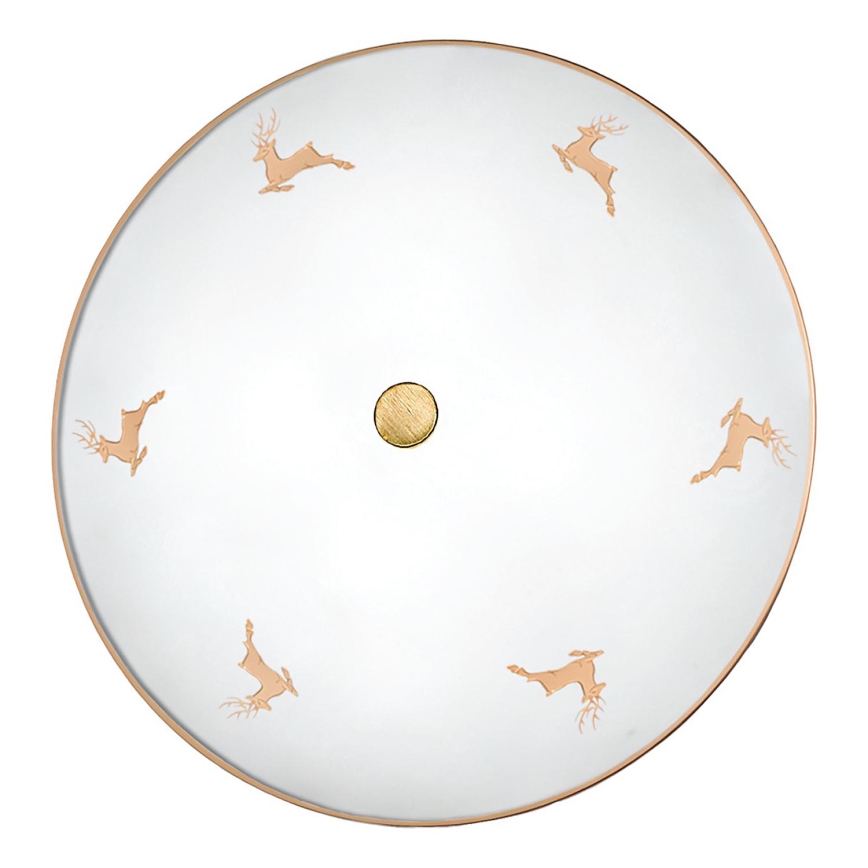 Kolarz 731.U14.4.150 - Sienas gaismeklis NONNA 4xE27/60W/230V Ø 54 cm, rozā zelta ar briežu motīvu