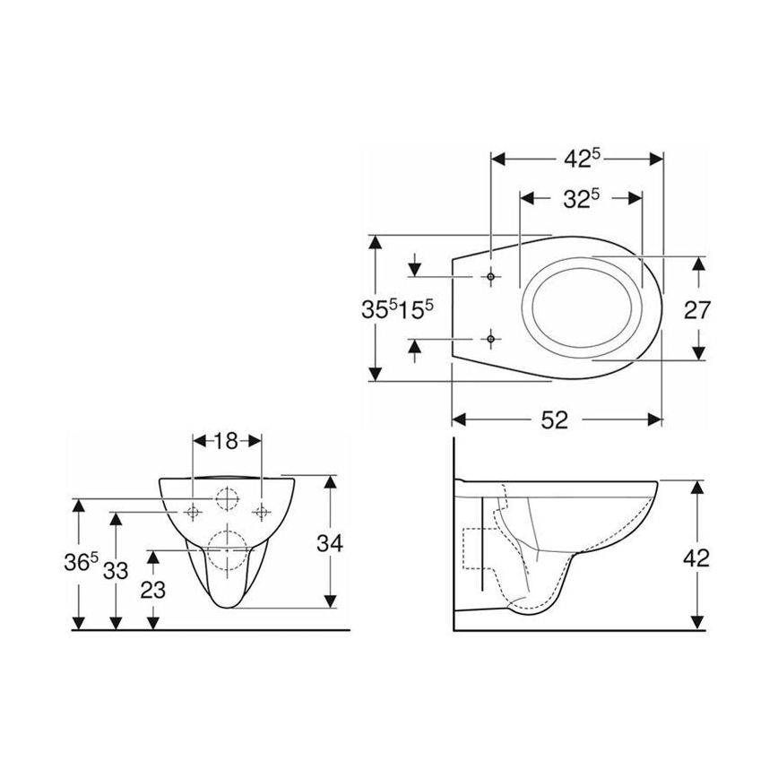 Kolo K93101000 - Sienā piestiprināms WC Rimfree Rekord keramika/balta