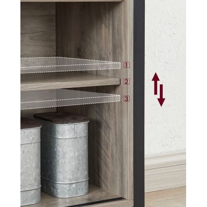 Komoda ar bīdāmām durvīm FIRA taupe/melna