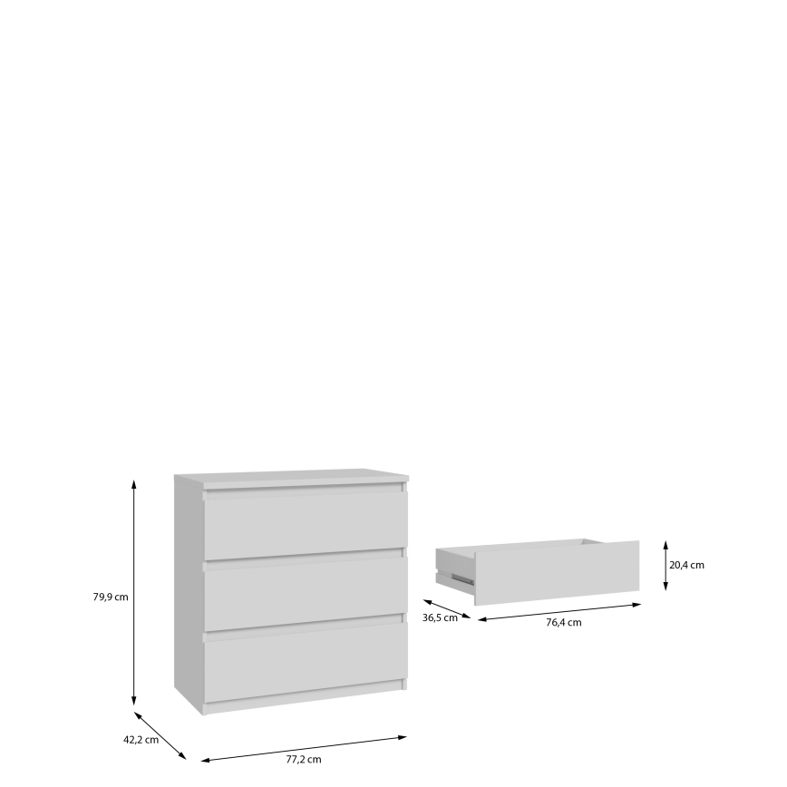Komode ar atvilktnēm MAO balta